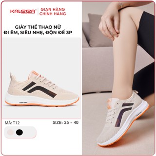 Kaleea - Giày Thể Thao Nữ Dệt Kim Thoáng Mát Đế Cao 3p Đi Êm Siêu Nhẹ Tập Thể Dục Đi Bộ Tập Gym - T12