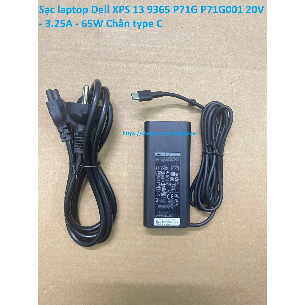⚡️ Sạc laptop Dell XPS 13 9365 P71G P71G001 20V - 3.25A - 65W Chân type C