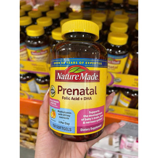 [Mẫu mới] Vitamin tổng hợp cho bà bầu Mỹ Nature Made Prenatal Folic Acid + DHA 150 viên, Bổ bầu mỹ Prenatal