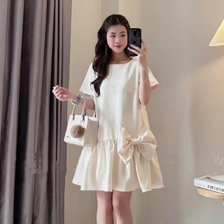 Váy bầu đuôi cá nơ 1m6 mặc qua đầu gối B mẫu hót 2025 B336