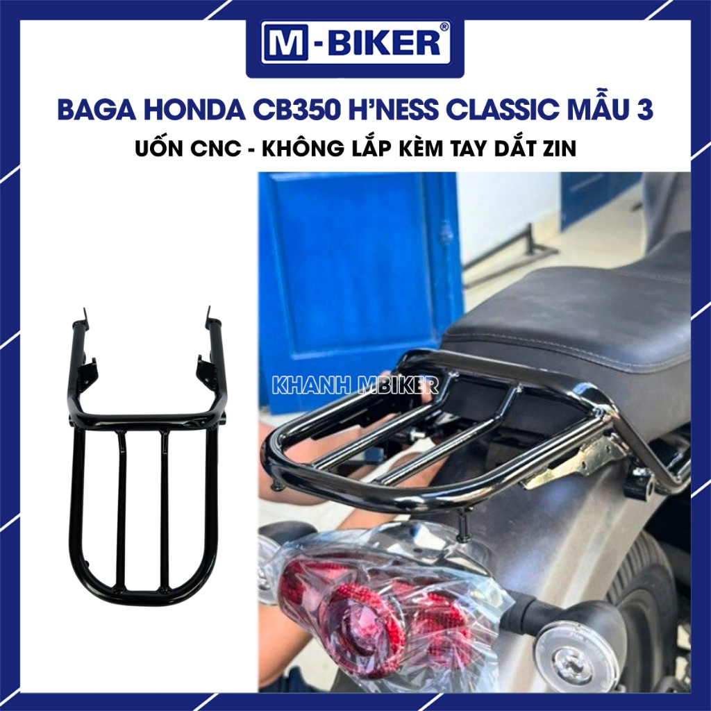 Baga Sau Dạng Ống CB350, Baga Ống CB350, Phụ Kiện CB350 – Baga Sau Không Kèm Tay Dắt, Chở Đồ Đa Năng