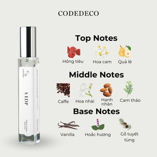 Tinh dầu nước hoa nữ CODEDECO S EDP 10ml dạng xịt