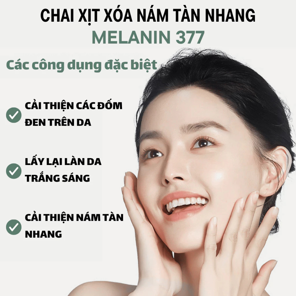 Chai Xịt Nám Tàn Nhang 377 Cải Thiện Các Vết Nám Da, Làn Da Trắng Sáng Dưỡng Ẩm 100mL
