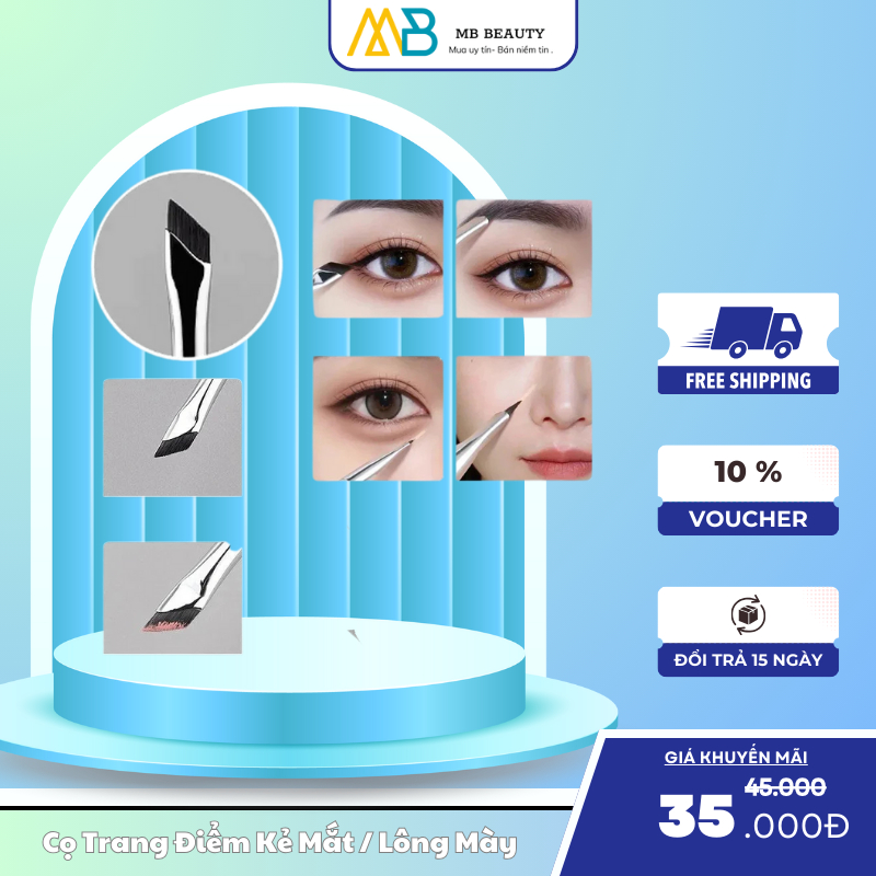 Cọ Kẻ Mắt / Lông Mày Đầu Dẹt Siêu Mỏng GUVIET – Định Hình Nét Đẹp Tinh Tế