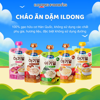  Cháo Ăn Dặm Hữu Cơ Trái Cây Nghiền Ăn Dặm Khoai Lang Nghiền ILDONG cho bé ăn dặm tiện lợi túi 100g 