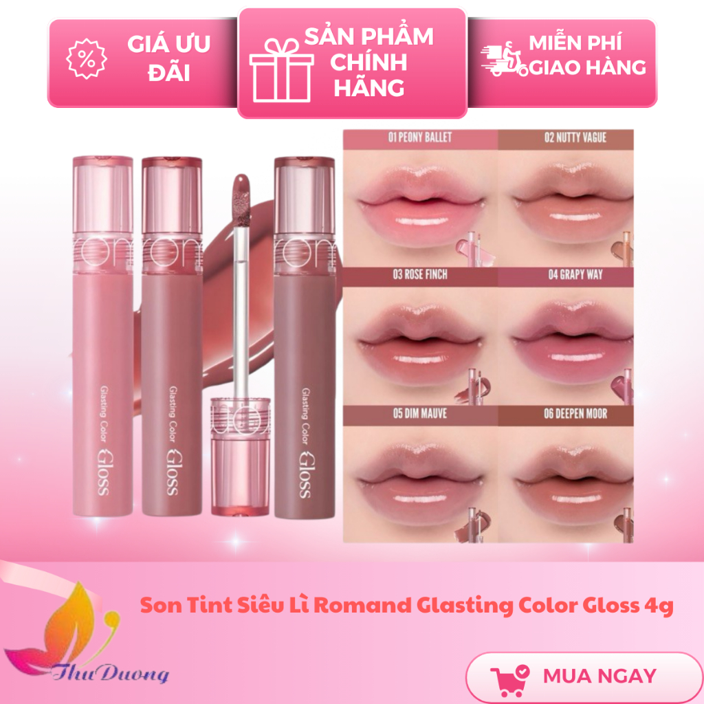 Son Tint Siêu Lì Romand Glasting Color Gloss 4g
