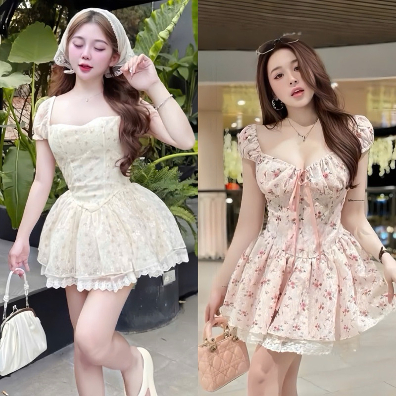 Bigsize Hiếu Hiếu Đầm hoa viền ren bigsize 55-100kg