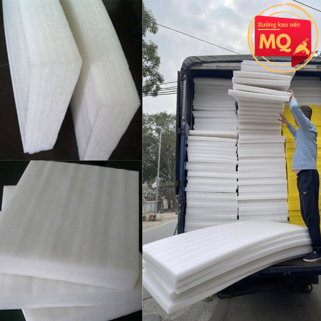 [Xưởng MQ]_1 mét Tấm Xốp PE foam, xốp dẻo nhiều kích thước dày 5cm hoặc 7cm dùng đóng gói hàng hóa, 