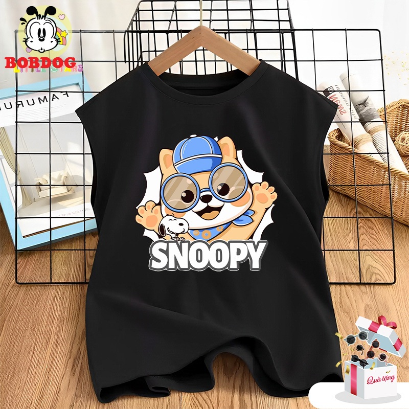 Áo ba lỗ bé trai BOBDOG,áo thun 3 lỗ bé trai in hình Snoopy cute dễ thương cho bé