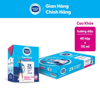Thùng 48 Hộp Sữa Dinh Dưỡng Dutch Lady Cao Khỏe Hương Dâu 48x110ml