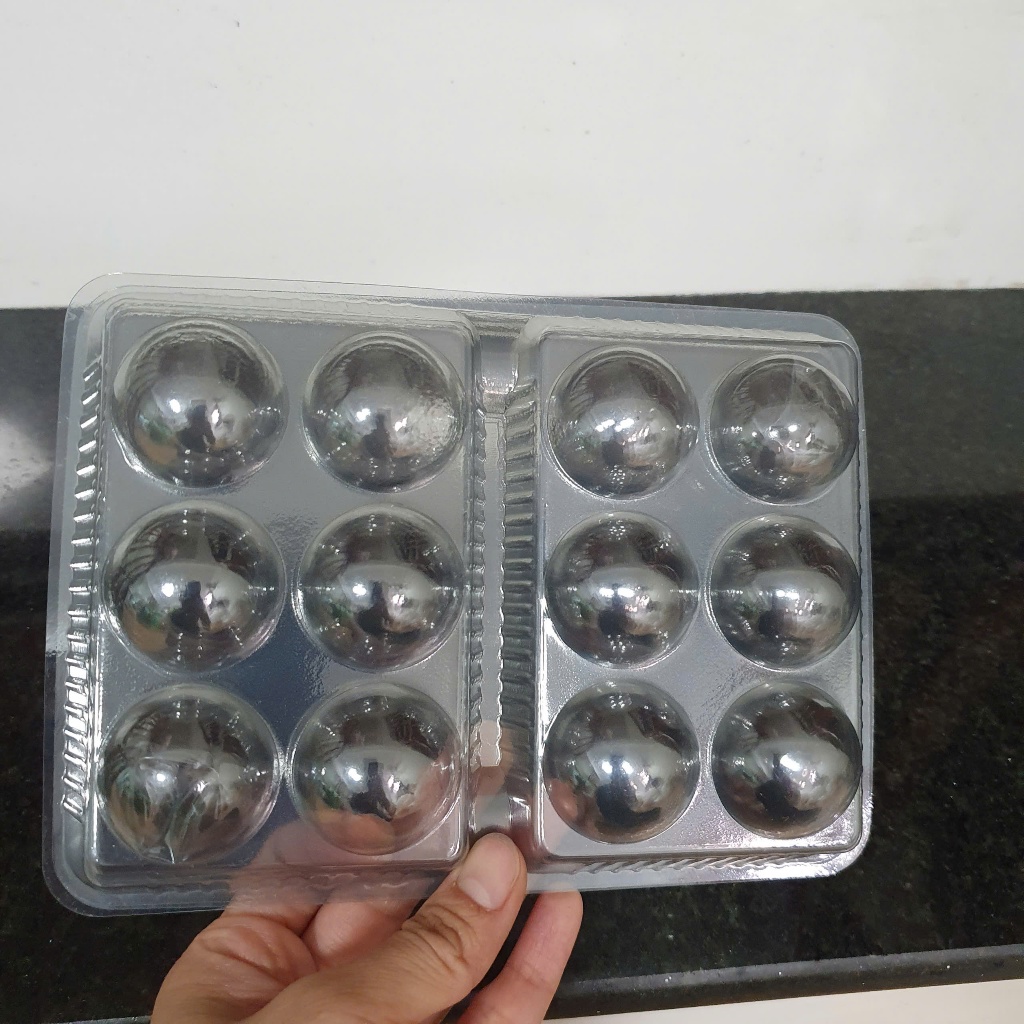 Set 50 - Khay hộp đựng bánh trôi trong suốt bằng nhựa 12 ô - Không nắp