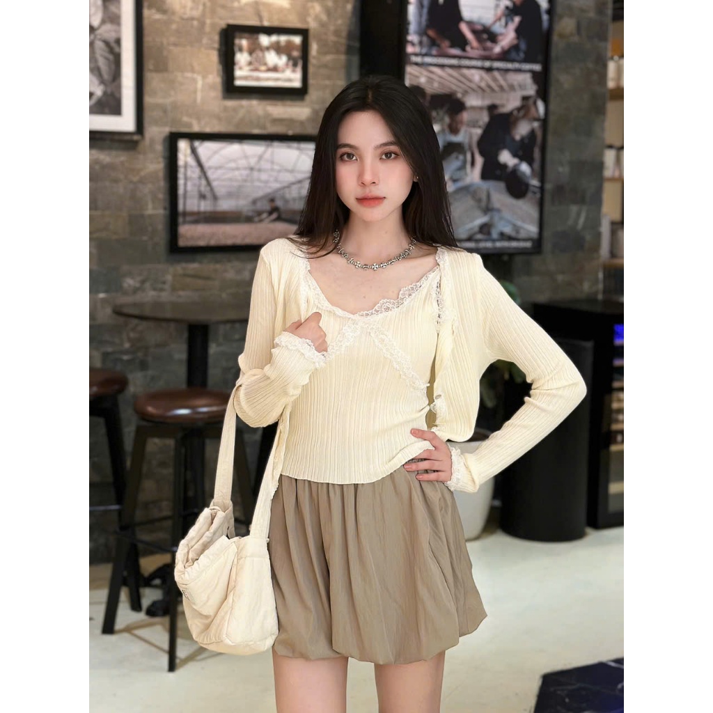 Set áo len viền ren (al0224)