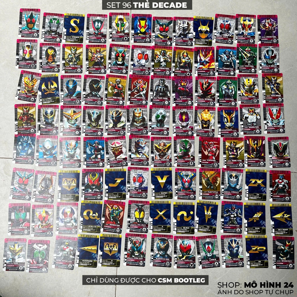 [CHỈ DÙNG CHO CSM] SET 96 THẺ Decade CSM Bootleg kamen rider decade bootleg thẻ giấy tráng nhựa cao 