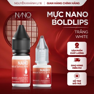 Mực phun xăm Nguyễn Khánh Li Màu Trắng khử thâm, mực hữu cơ xóa chân mày thừa bám nhanh giữ màu tốt chính hãng lọ 5 -10