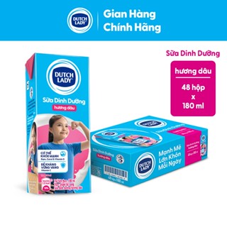 Thùng 48 Hộp Sữa Dinh Dưỡng Dutch Lady Hương Dâu 48x180ml