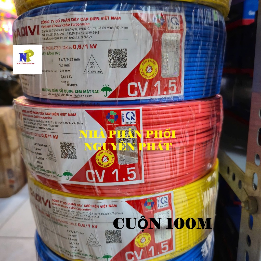 [CADIVI] Dây Điện Đơn CDV1.5 - Cuộn 100m