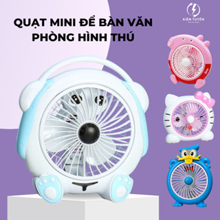 Quạt điện để bàn hình thú dễ thương, quạt mini hình thú để bàn cắm điện 2 tốc độ gió