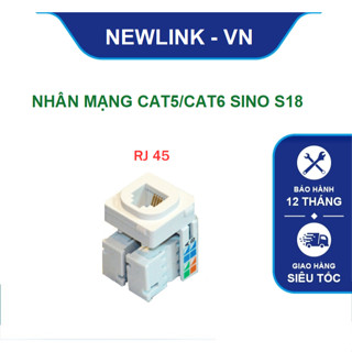 Nhân ổ cắm mạng, thoại Sino S18 lắp âm tường