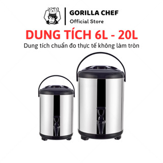 Bình ủ trà giữ nhiệt 6L - 20L GORILLA CHEF dung tích chuẩn không làm tròn