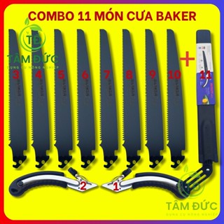 Bộ cưa gỗ cầm tay 11 món thép SK5 Nhật Bản gồm 2 cán cưa và  8 lưỡi cưa gỗ cầm tay kích thước 350 mm