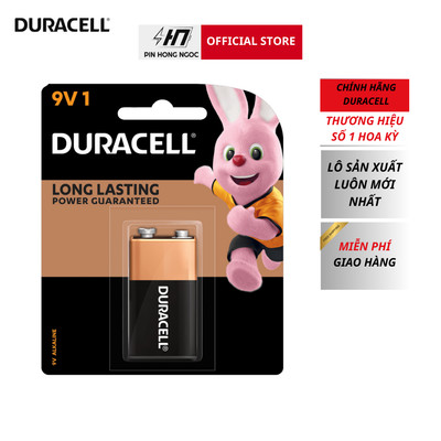 Vỉ 1 Viên Pin 9V Duracell Coppertop Siêu Bền Không Rỉ - Hàng chính hãng