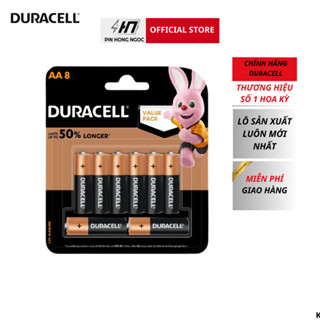 Vỉ 8 Viên Pin AA , AAA DURACELL Coppertop ( Vàng Đen ) Alkaline 1,5V Siêu bền , chống chảy rỉ - Hàng chính hãng