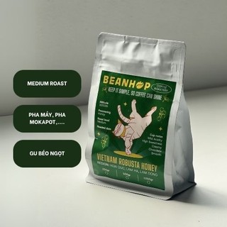 Cà phê Robusta Lâm Hà Honey Rang Vừa Rang Medium Pha Máy Pha Phin Gu Nhẹ