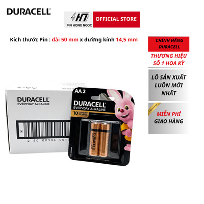 Hộp Pin AA Duracell Alkaline Siêu Bền 1,5V - Hàng chính hãng