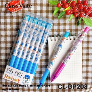   12 chiếc  Bút gel xóa được CAO CẤP Classmate GP208 đầu bấm ngòi 0.5mm - viết êm nhiều mự ko chảy mực 