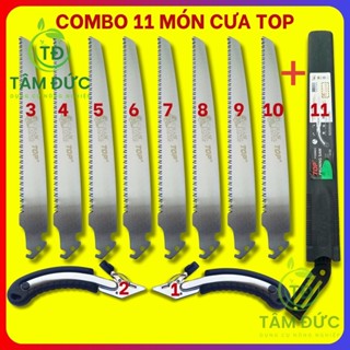 Bộ cưa gỗ cầm tay 11 món thép SK5 Taiwan gồm 2 cán cưa và  8 lưỡi cưa gỗ cầm tay kích thước 350 mm
