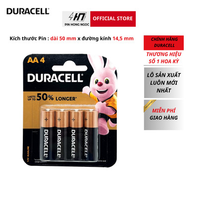 Vỉ 4 Viên Pin AA , AAA DURACELL Coppertop 1,5V ( Vàng Đen ) Siêu Bền , Chống chảy rỉ Chính Hãng