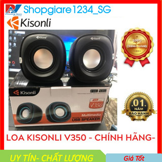 Loa vi tính 2.0 kisonli v350- loa 2.0 mới, nghe hay -hàng chính hãng, full box - bảo hành 3 tháng