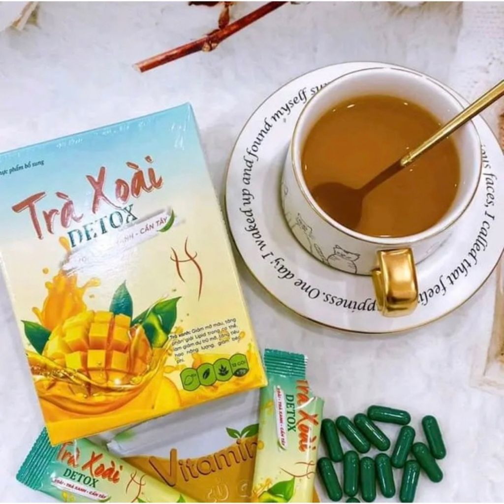 Trà xoài giảm cân Kelly Detox cải tiến mẫu mới (12g/h) tặng kèm vitamin