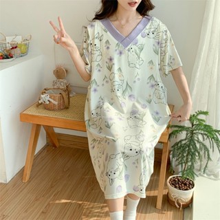 Váy ngủ bầu đẹp (50-110kg) VN21 - Đầm mặc nhà Bigsize thời trang mùa hè thu cho bầu, béo sau sinh giá rẻ Freesize