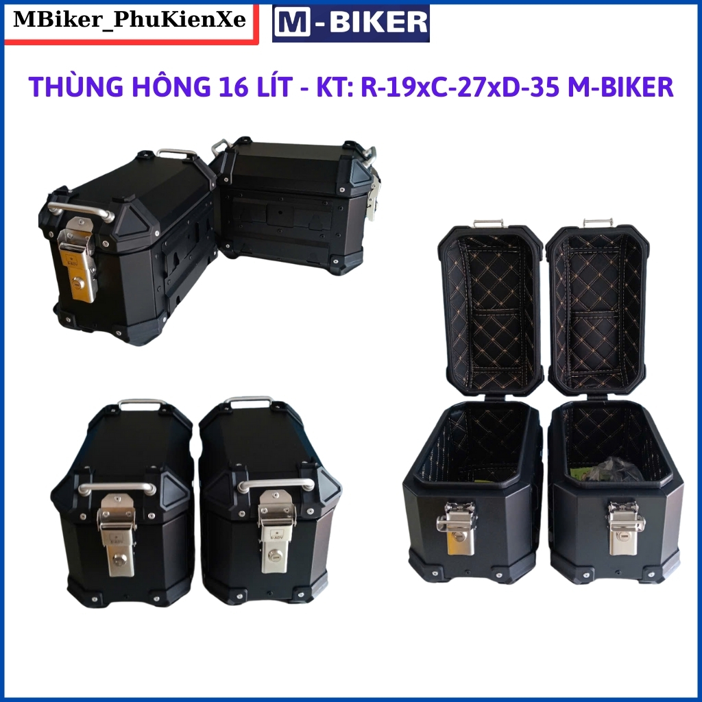 Thùng hông Mbiker_ 16L, 28L 25L 38L, thùng hông xe máy motor, thùng nhôm Mbiker