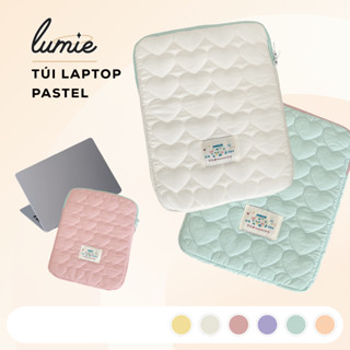 Túi Đựng Laptop Máy Tính Bảng Ipad 11/14/15.6 Inch Chống Sốc Chần Bông Trái Tim Màu Pastel Xinh Xắn