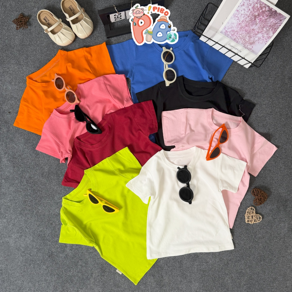 Áo Thun Bé Gái Bé Trai Kiểu Dáng Basic Cotton Mềm, Mát Chất Lượng Cao BabyBoo - PiBo-CTCT