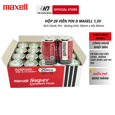 Hộp 10 đôi ( 20 Viên ) Pin đại Maxell 1,5V Super power ace - Hàng chính hãng