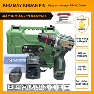 Máy Khoan Pin nội đia Kampro K-7038 màu xanh lá 35 cấp trượt, 3 Chức Năng, Đầu Kẹp 10ly Autolock, Động Cơ Không Chổi Tlá