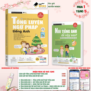 COMBO 2 Sách Nói Tiếng Anh Dễ Vậy Sao & Tổng Luyện Ngữ Pháp - Tặng kèm KHÓA HỌC HITBOOK - Tác Giả HUYỀN WINDY
