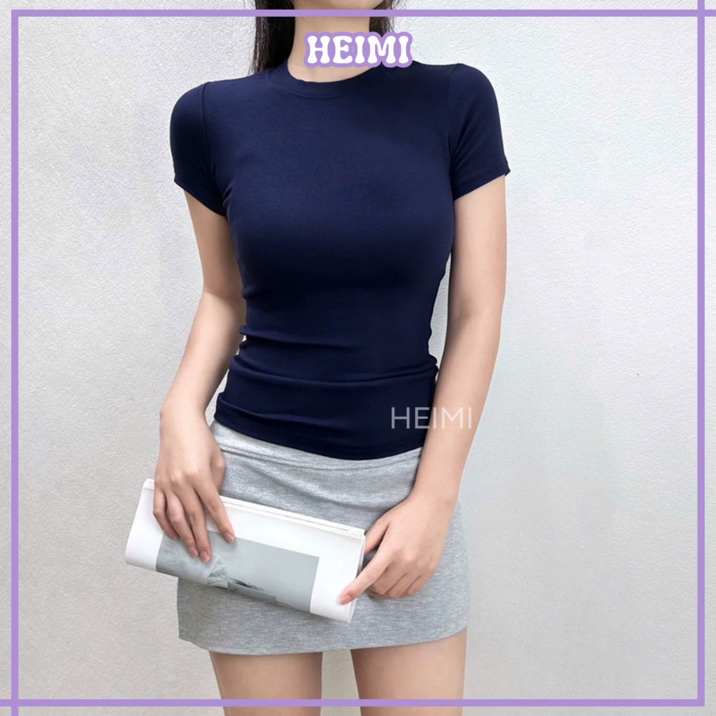 Áo thun trơn form ôm body chất cotton mịn co giãn HEIMI | BigBuy360 - bigbuy360.vn