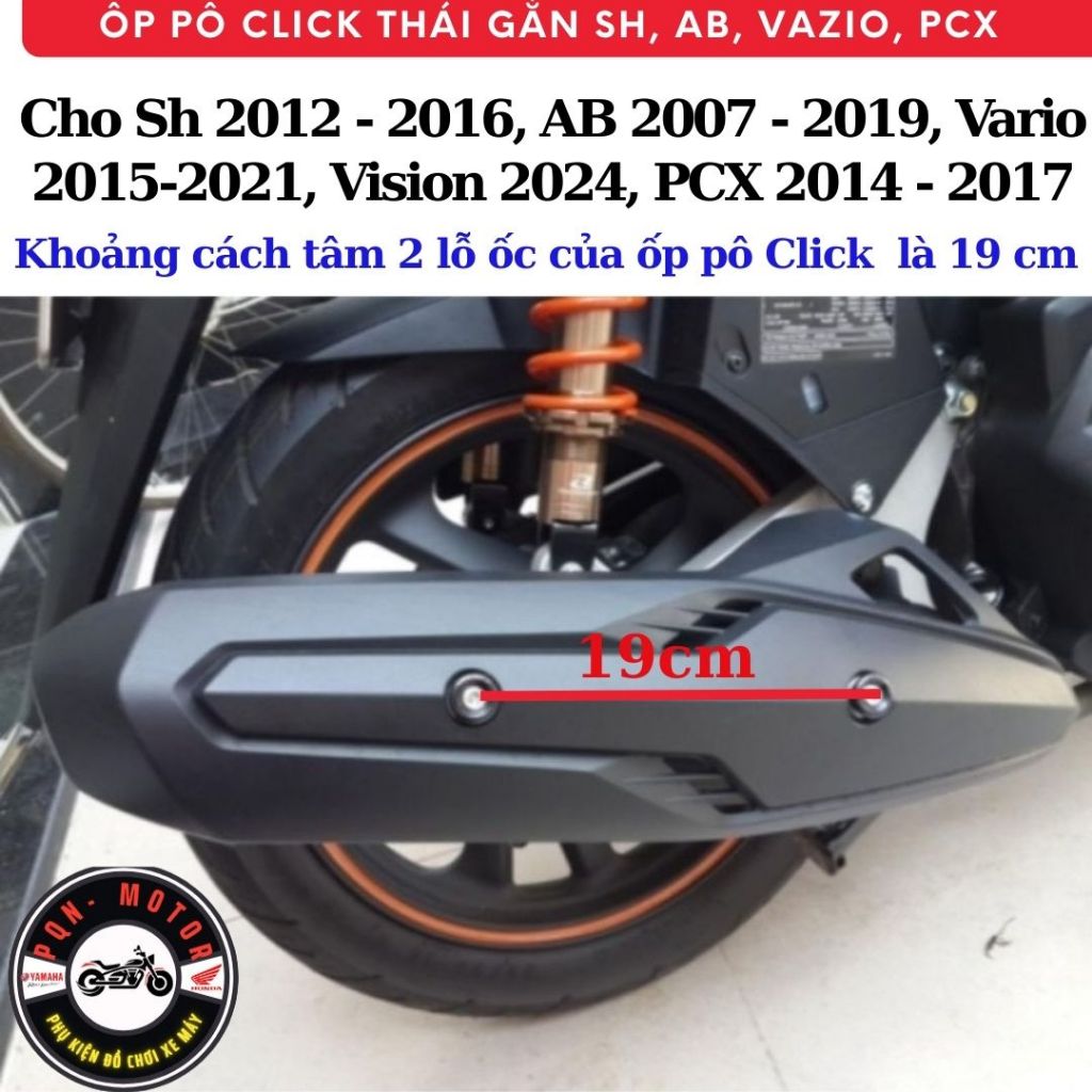 Ốp Pô Click Thái Lắp Sh 2012 - 2016, AB 2007 - 2019, Vario 2015-2021, Vision 2024, PCX 2014 - 2017