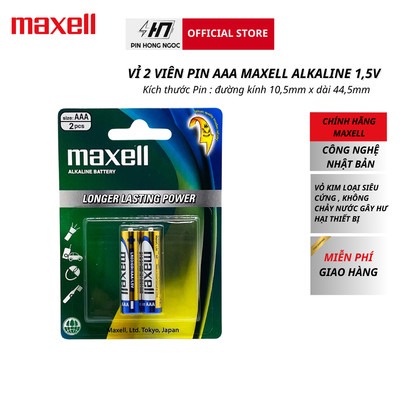 Vỉ 2 Viên Pin AAA Maxell Alkaline 1,5V Siêu Bền - Hàng chính hãng