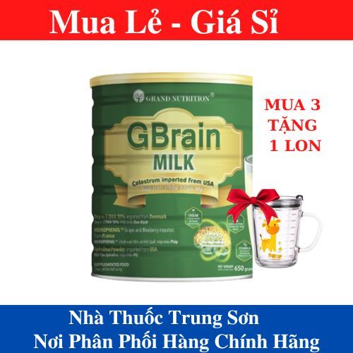 [MUA 3 TẶNG 1 LON] Sữa tảo trí não Gbrain Milk - hỗ trợ sự phát triển toàn diện của trẻ, từ thể chất