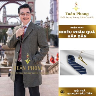 Áo Măng Tô Nam - Tuấn Phong - vải dạ nhập khẩu - mềm mịn, thiết kế 3 nút cài cổ bẻ chữ v