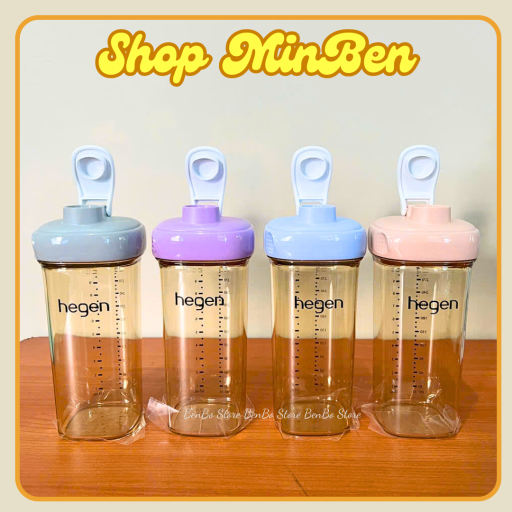 Bình uống nước Hegen PPSU 330ml đủ màu, bình nước Hegen tiện lợi