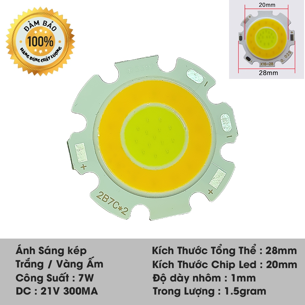Mắt led cob 3 màu ( 7w)