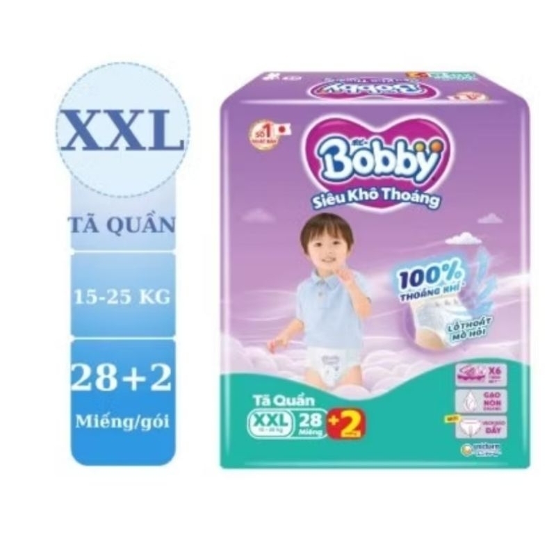 Tã Quần Bobby Size XXL 28 Miếng (Trên 16kg)