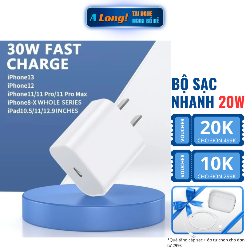 Bộ sạc nhanh PD 20W Không Nóng Máy ,An Toàn Ổn Định bảo hành 12 tháng