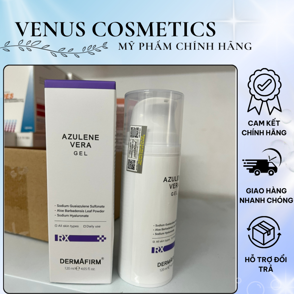 [Nhập khẩu] Tinh Chất Làm Dịu Và Phục Hồi Dermafirm Azulene Vera Gel 120ml